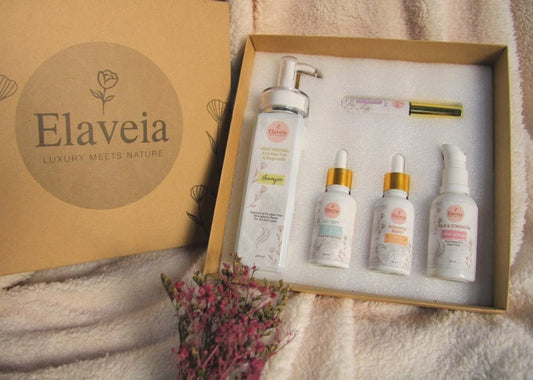 Elaveia Essential Kit Complete Natural Skincare & Haircare Set (5 in 1 Glow & Care Collection) - Elaveia