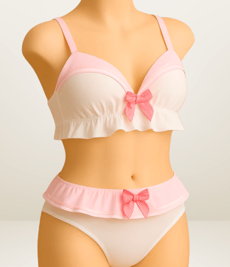 Elaveia Sailor Moon Style Lingerie Cute Bralette Bra & Panty Set - Elaveia