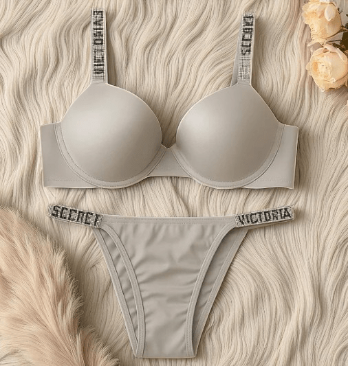 Elaveia Signature Padded Bra & Panty Set Crystal Strap Luxury Edition - Elaveia