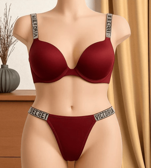 Elaveia Signature Padded Bra & Panty Set Crystal Strap Luxury Edition - Elaveia