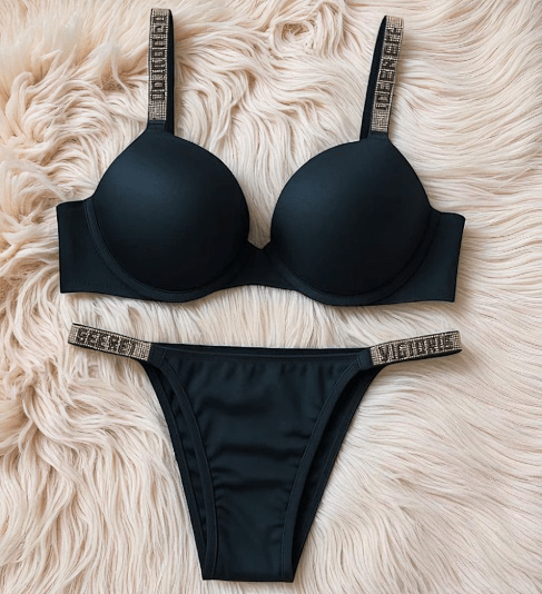 Elaveia Signature Padded Bra & Panty Set Crystal Strap Luxury Edition - Elaveia