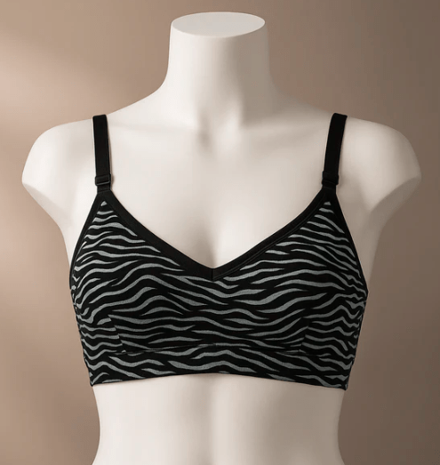 Pack of 3 Women’s Zebra Print Cotton Bralette Non Padded, Soft & Stretchable Everyday Bra - Elaveia