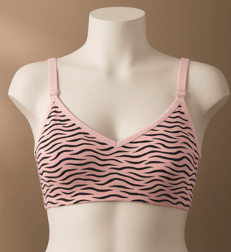 Pack of 3 Women’s Zebra Print Cotton Bralette Non Padded, Soft & Stretchable Everyday Bra - Elaveia