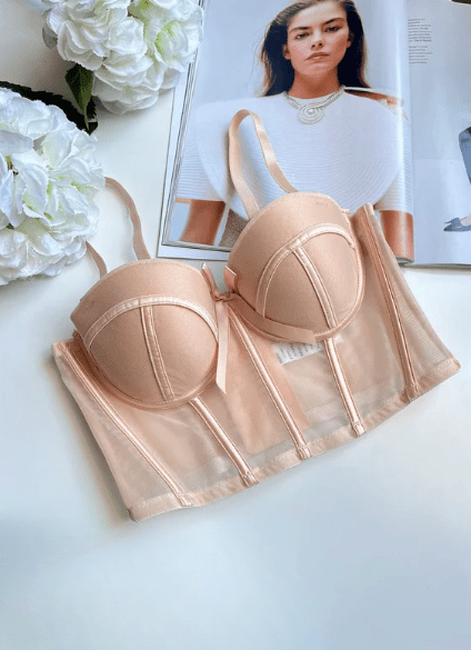 Wired Half Cup Padded Push - Up Bra High Quality Camisole Style Top - Elaveia