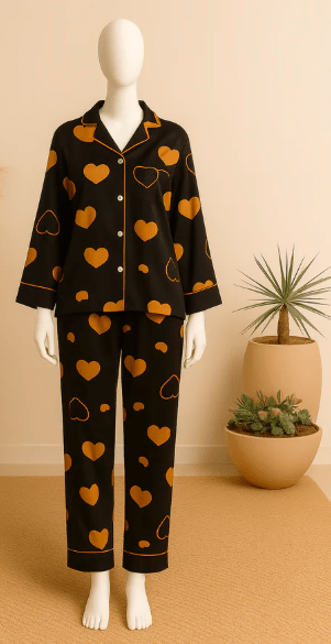 Elaveia Summer Cooling Linen Pajama Set 2 Piece with Matching Scrunchie - Elaveia