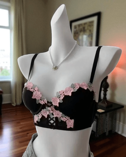 Elaveia Blossom Lace Bra & Panty Set Elegant Floral Lingerie - Elaveia