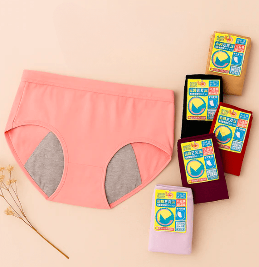 Elaveia Pack of 3 Seamless Mid Waist Period Panties Anti Leak Leak Proof Menstrual Underwear for Women - Elaveia