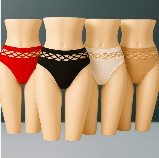 Elaveia Pack of 3 Sexy T Shape Mesh G String Panties Breathable Sheer Lingerie for Women - Elaveia