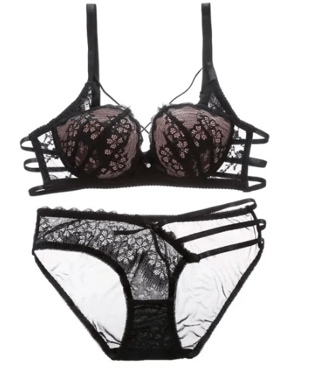 Elaveia Push - Up Padded Lace Lingerie Set Seamless Bra & Panty with Back Closure - Elaveia