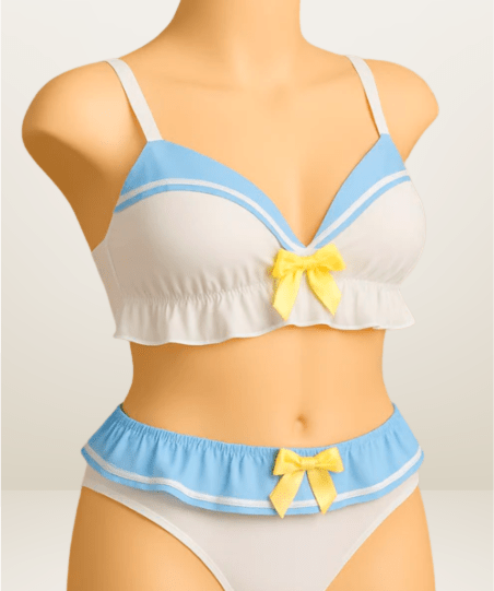 Elaveia Sailor Moon Style Lingerie Cute Bralette Bra & Panty Set - Elaveia