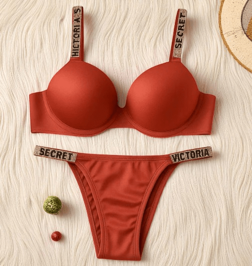 Elaveia Signature Padded Bra & Panty Set Crystal Strap Luxury Edition - Elaveia