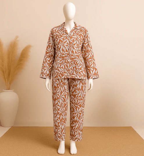 Elaveia Summer Cooling Linen Pajama Set 2 Piece with Matching Scrunchie - Elaveia