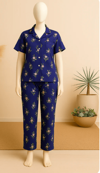 Elaveia Summer Cooling Linen Pajama Set 2 Piece with Matching Scrunchie - Elaveia