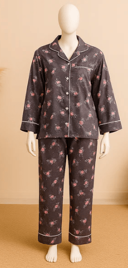 Elaveia Summer Cooling Linen Pajama Set 2 Piece with Matching Scrunchie - Elaveia