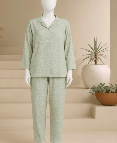 Elaveia Summer Cooling Linen Pajama Set 2 Piece with Matching Scrunchie - Elaveia