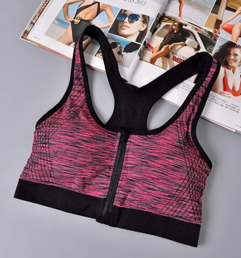 Front Open Push-Up Sports Bra Wireless, Shockproof & Sweat Absorbing Comfort
