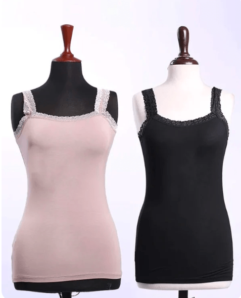 Pack of 2 Cotton Camisoles Non - Padded Everyday Comfort for Women & Girls - Elaveia