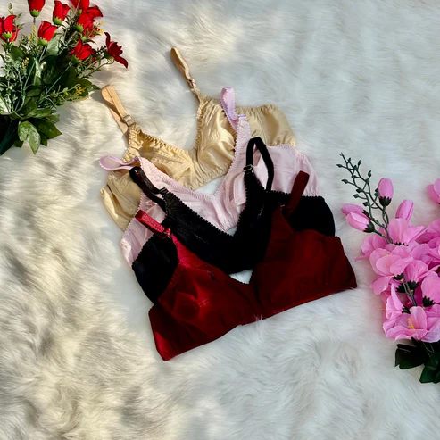 New Pack Of 4 Cotton Bliss High Quality Non Padded Bras Regular