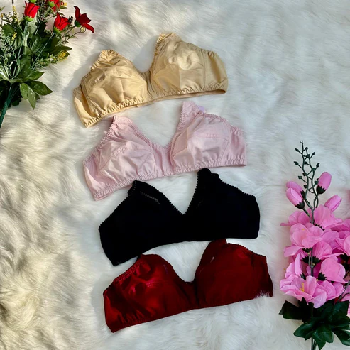 New Pack Of 4 Cotton Bliss High Quality Non Padded Bras Regular