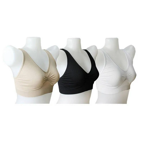 Pack Of 3 - Nylon Seamless Non-Padded Non-Wired Air Bra